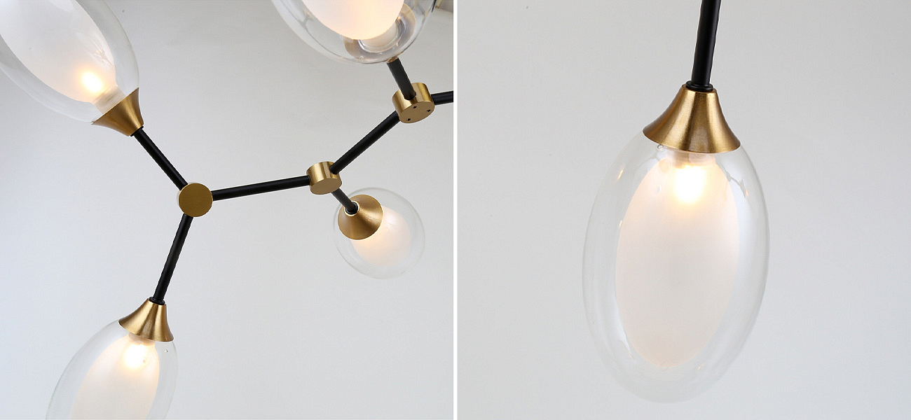 Люстра с плафонами из двойного стекла BUBBLE CHANDELIER Люстра с плафонами из двойного стекла BUBBLE CHANDELIER - Loft-Concept в Санкт-петербурге