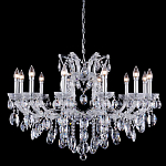 Люстра подвесная с 12-ю лампочками и прозрачными хрустальными подвесками на хромированном основании Crystal lamps варинант исполнения - 1 | Loft Concept в Санкт-петербурге