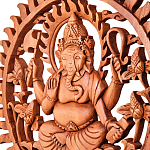 Панно из дерева круглое Ганеша Panel With Animals варинант исполнения - 2 | Loft Concept в Санкт-петербурге