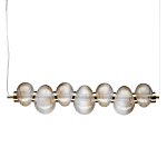 Подвесной светильник линейный с 7-ю рифлеными стеклянными шарами Marcelh Light варинант исполнения - 1 | Loft Concept в Санкт-петербурге