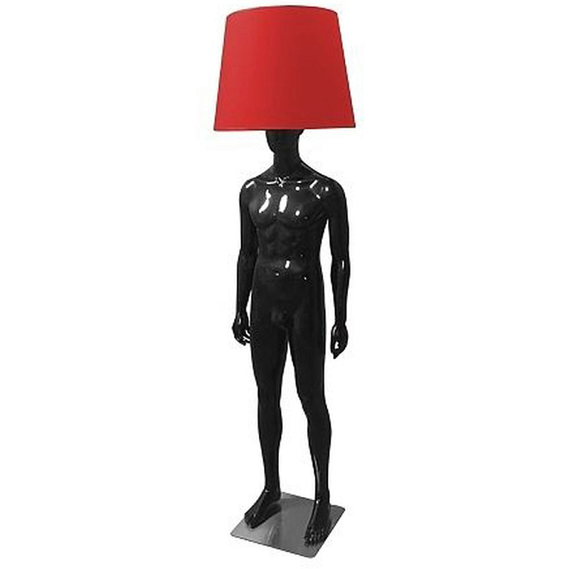 Лампа MALE MANNEQUIN LAMP с абажуром открытый позинг Глянцевый черный Черный матовый Глянцевый белый Белый матовый Серый матовый Золотой Красный Шампань в Санкт-петербурге | Loft Concept 