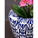 Кашпо с орнаментом в сочетании белого и синего цвета Artistic Flowerpot варинант исполнения - 2 | Loft Concept в Санкт-петербурге