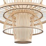 Подвесной светильник фигурный из деревянных прутьев с плафоном из натуральной ткани Light Inside the Cell варинант исполнения - 5 | Loft Concept в Санкт-петербурге