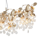 Люстра линейная с подвесками в форме монеток и золотистыми круглыми элементами из металла в виде лепестков FAIRYTREE Light варинант исполнения - 5 | Loft Concept в Санкт-петербурге