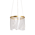 Подвесной светильник цилиндрической формы с прозрачным волнистым плафоном Wave Line варинант исполнения - 1 | Loft Concept в Санкт-петербурге