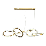 Люстра подвесная с 5-ю асимметричными кольцами и декоративными элементами в виде кристаллов Ring Horizontal варинант исполнения - 1 | Loft Concept в Санкт-петербурге