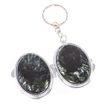 Зеркало брелок карманное двухстороннее из натурального камня Серафинит Stone Mirrors варинант исполнения - 2 | Loft Concept в Санкт-петербурге