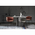 Стул полукруглый мягкий с буклированной обивкой Chair with Boucle Upholstery варинант исполнения - 1 | Loft Concept в Санкт-петербурге