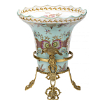 Ваза из голубого фарфора с рисунком птиц и цветов и декоративными элементами Blue Garden варинант исполнения - 2 | Loft Concept в Санкт-петербурге