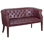 Диван из натуральной кожи на 4-х деревянных ножках из массива бука Chloe Leather Seating vine варинант исполнения - 1 | Loft Concept в Санкт-петербурге