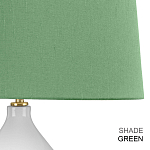Настольная лампа с белым фигурным основанием на латунном основании и зеленым тканевым конусным абажуром Elstead Lighting варинант исполнения - 6 | Loft Concept в Санкт-петербурге