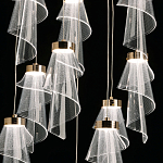 Люстра каскадная с 10-ю прозрачными плафонами Wave Line варинант исполнения - 6 | Loft Concept в Санкт-петербурге