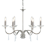 Люстра цвета никель с прозрачными стеклянными подвесками в форме капель Elstead Lighting варинант исполнения - 1 | Loft Concept в Санкт-петербурге