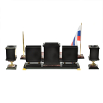 Настольный письменный набор из креноида и змеевика на бронзовых ножках Marble Accessory варинант исполнения - 4 | Loft Concept в Санкт-петербурге