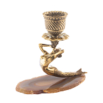 Подсвечник из натурального камня агат светло-коричневый Stone Candlestick варинант исполнения - 2 | Loft Concept в Санкт-петербурге