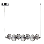 Подвесной светильник линейный с 7-ю рифлеными стеклянными шарами Marcelh Light варинант исполнения - 6 | Loft Concept в Санкт-петербурге