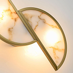 Бра с двумя полукруглыми плафонами из искусственного алебастра в бронзовой оправе Marbella варинант исполнения - 4 | Loft Concept в Санкт-петербурге