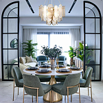 Люстра с многослойным эффектом из овальных элементов из непрозрачного стекла Conformation варинант исполнения - 3 | Loft Concept в Санкт-петербурге