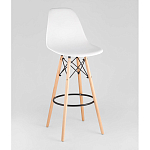 Пластиковый барный стул на ножках из массива бука Eames White варинант исполнения - 1 | Loft Concept в Санкт-петербурге