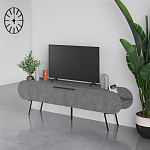 ТВ-тумба серая с 2-мя откидными дверцами и 2-мя открытыми полками CAPSULE TV STAND RETRO GREY варинант исполнения - 3 | Loft Concept в Санкт-петербурге