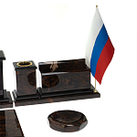 Настольный письменный набор с часами из природного камня обсидиана  Gift for Manager варинант исполнения - 5 | Loft Concept в Санкт-петербурге