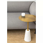 Кофейный столик с круглой столешницей на белом мраморном основании Original Foundation варинант исполнения - 1 | Loft Concept в Санкт-петербурге