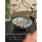 Блюдо из голубого фарфора с бронзовой птичкой Blue Garden варинант исполнения - 4 | Loft Concept в Санкт-петербурге