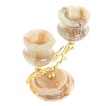 Подсвечник двухрожковый из натурального камня оникс Stone Candlestick варинант исполнения - 3 | Loft Concept в Санкт-петербурге