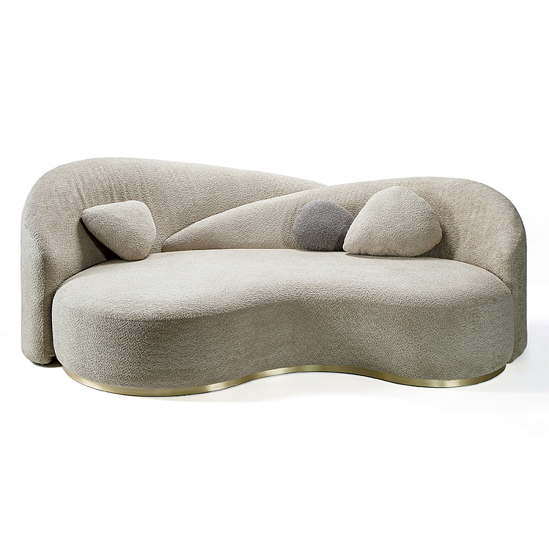 Элегантный Диван Альби Sofa Светло-бежевый Латунь в Санкт-петербурге | Loft Concept 