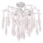 Люстра потолочная с прозрачными стеклянными подвесками в форме капель Droplet Chandelier варинант исполнения - 1 | Loft Concept в Санкт-петербурге