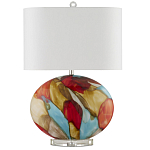 Настольная лампа разноцветная с овальным тканевым абажуром Abstraction варинант исполнения - 4 | Loft Concept в Санкт-петербурге
