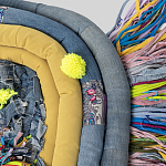 Ковер разноцветный из джинсовой одежды и армейских палаток Upcycling варинант исполнения - 4 | Loft Concept в Санкт-петербурге