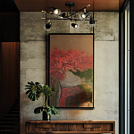 Потолочный светильник с конусообразными плафонами с контрастным сочетанием бронзы и глубоким черным цветом Aurika варинант исполнения - 4 | Loft Concept в Санкт-петербурге