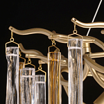 Люстра подвесная золотого цвета с разветвленными ветвями и прозрачными стеклянными подвесками Droplet Chandelier варинант исполнения - 10 | Loft Concept в Санкт-петербурге