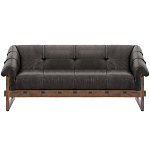 Трехместный диван Duncan винтажная черная кожа варинант исполнения - 1 | Loft Concept в Санкт-петербурге