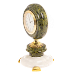 Часы настольные бронзовые из натуральных камней Мрамор и Змеевик Stone Clock варинант исполнения - 11 | Loft Concept в Санкт-петербурге