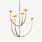 Люстрас 6-ю мраморными плафонами в форме купола Light Warm Light варинант исполнения - 5 | Loft Concept в Санкт-петербурге