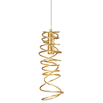 Подвесной светильник светодиодный из металла со спиральным декоративным элементом золотой Metal Spiral варинант исполнения - 1 | Loft Concept в Санкт-петербурге