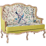 Диван из натурального бука бежевый с изображением птиц и цветов Beige Green Chinoiserie Garden Sofa варинант исполнения - 9 | Loft Concept в Санкт-петербурге
