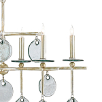 Люстра линейная с круглыми прозрачными подвесками  Horizontal Rectangular Chandelier варинант исполнения - 1 | Loft Concept в Санкт-петербурге