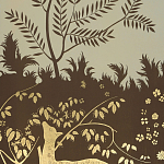 Обои ручная роспись в стиле Арт-деко Rateau Colourway SC-243 on Deep Rich Gold gilded paper варинант исполнения - 2 | Loft Concept в Санкт-петербурге