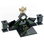 Настольный письменный набор из нефрита Герб России Dignity варинант исполнения - 2 | Loft Concept в Санкт-петербурге