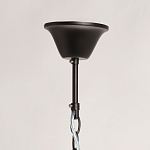 Люстра круглая из матового черного металла с подвесками из прозрачных стеклянных трубок Noir Tubes варинант исполнения - 11 | Loft Concept в Санкт-петербурге