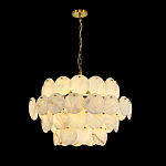 Люстра четырехъярусная с подвесками в форме дисков Cryptocrystalline Stone варинант исполнения - 4 | Loft Concept в Санкт-петербурге