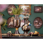 Ваза черного цвета из фарфора с золотистым узором и бронзовыми элементами Eden Garden porcelain and bronze варинант исполнения - 8 | Loft Concept в Санкт-петербурге