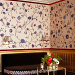 Обои с вышивкой ручной работы Flora Catherine colourway on Liso Pearl wool sateen варинант исполнения - 1 | Loft Concept в Санкт-петербурге