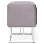 Пуф квадратный фиолетовый велюр на белом металлическом основании Celeste Purple варинант исполнения - 2 | Loft Concept в Санкт-петербурге