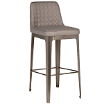 Стул барный светло-серый из экокожи Spectacular High Bar Stool варинант исполнения - 1 | Loft Concept в Санкт-петербурге