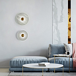 Бра в форме диска из натурального камня с декоративным центральным элеменом Cryptocrystalline Stone варинант исполнения - 1 | Loft Concept в Санкт-петербурге