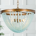 Круглая люстра с подвесками в виде круглых голубых бусин Blue Beads Chandelier варинант исполнения - 1 | Loft Concept в Санкт-петербурге